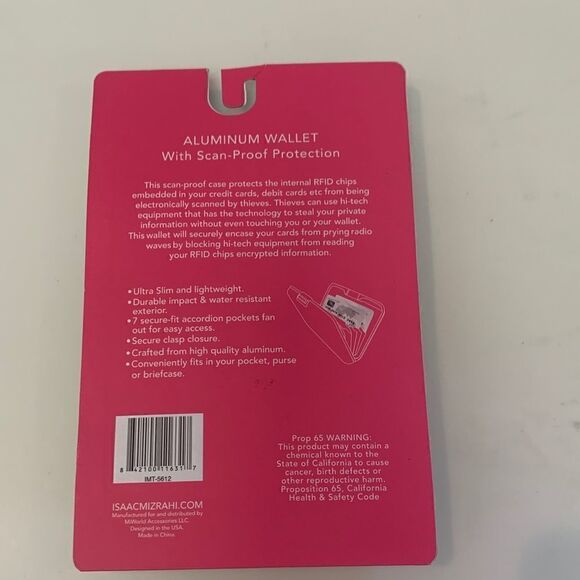 Isaac Mizrahi Aluminum Wallet w/ RFID Protection -  New - Picture 4 of 5